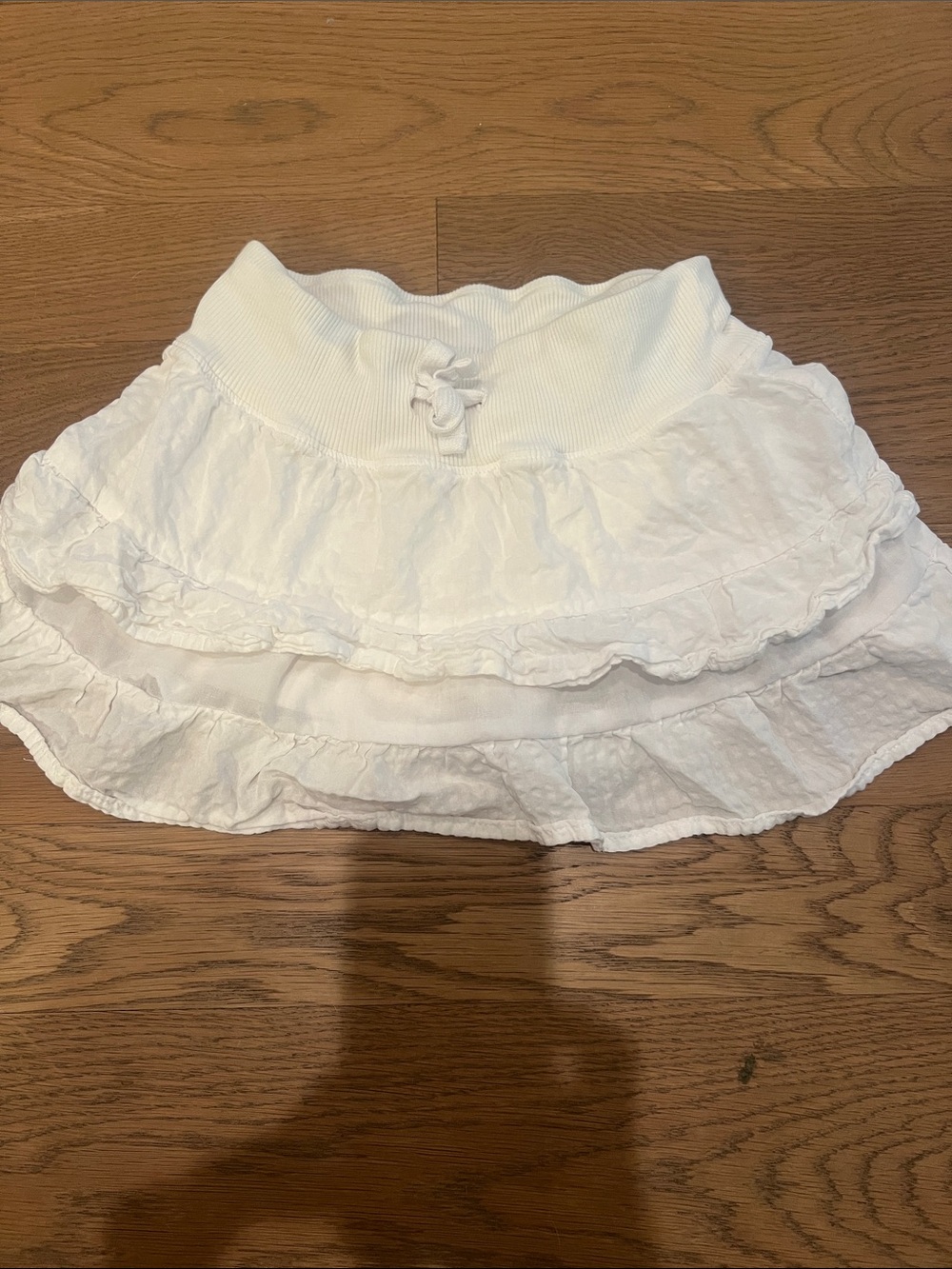 Cat & Jack White Tiered Ruffle Skirt with Knit Waistband